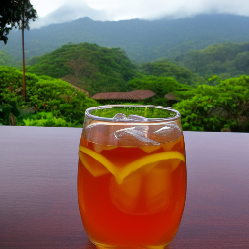 Relaxing and drinking iced tea in Costa Rica